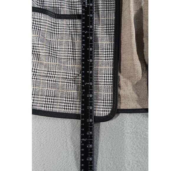 Max Studio Women’s Glen Plaid Open Front Blazer Jacket Small Black White Check - Picture 6 of 7